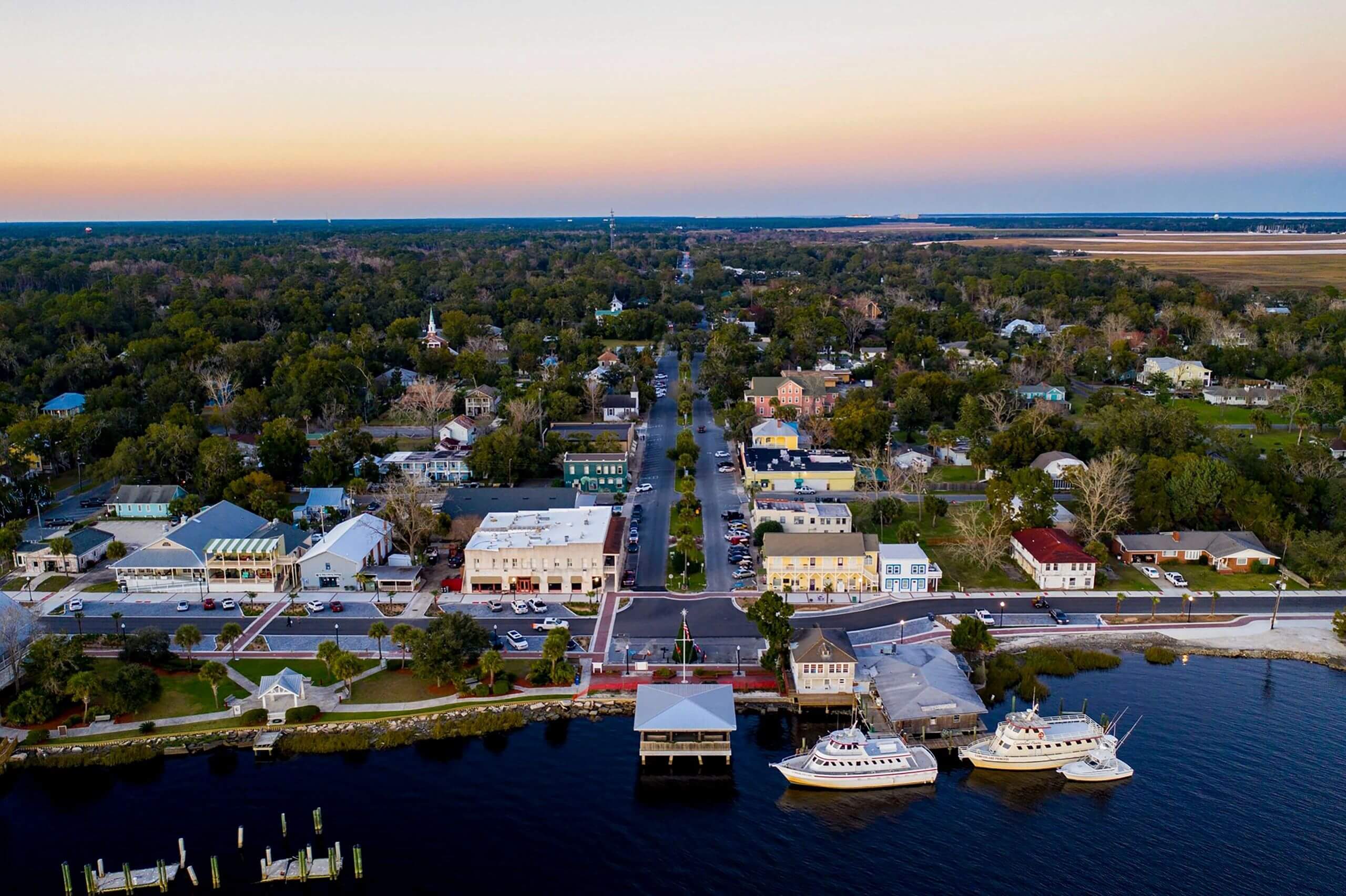 aerial view of downtown