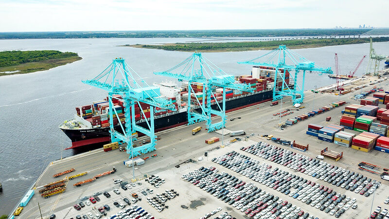 aerial view of the port