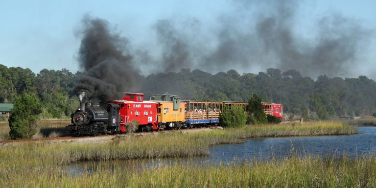 A open air rail train